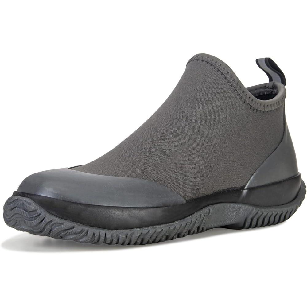 imageBAXINIER Waterproof Garden Shoes Mens Lightweight Low Short Rain Footwear Outdoor Neoprene Rubber Boots Grey 95