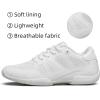 BAXINIER Girls Cheer Shoes White Cheerleading Dance Sneakers Kids Athletic Training Tennis Youth Competition Shoes(White 855)