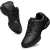 BAXINIER Girls White Cheerleading Dance Shoes Athletic Training Tennis Breathable Youth Competition Cheer Sneakers(Black 610)
