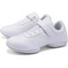 BAXINIER Girls White Cheerleading Dance Shoes Athletic Training Tennis Breathable Youth Competition Cheer Sneakers(White 2117)