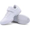 BAXINIER Girls White Cheerleading Dance Shoes Athletic Training Tennis Breathable Youth Competition Cheer Sneakers(White 2117)