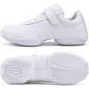 BAXINIER Girls White Cheerleading Dance Shoes Athletic Training Tennis Breathable Youth Competition Cheer Sneakers(White 2117)