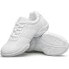 BAXINIER Girls White Cheerleading Dance Shoes Athletic Training Tennis Breathable Youth Competition Cheer Sneakers(White 610)
