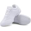 BAXINIER Girls White Cheerleading Dance Shoes Athletic Training Tennis Breathable Youth Competition Cheer Sneakers(White 6683)