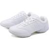 BAXINIER Girls White Cheerleading Dance Shoes Athletic Training Tennis Breathable Youth Competition Cheer Sneakers(White 6683)