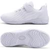BAXINIER Girls White Cheerleading Shoes Breathable Youth Cheer Competition Sneakers Athletic Training Dance Tennis Walking Shoes(White 201)