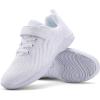 BAXINIER Girls White Cheerleading Shoes Breathable Youth Cheer Competition Sneakers Athletic Training Dance Tennis Walking Shoes(White 201)