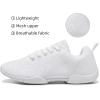 BAXINIER Girls White Cheerleading Shoes Breathable Youth Cheer Competition Sneakers Athletic Training Dance Tennis Walking Shoes(White 208)