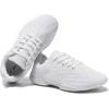 BAXINIER Girls White Cheerleading Shoes Breathable Youth Cheer Competition Sneakers Athletic Training Dance Tennis Walking Shoes(White 209)