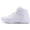 BAXINIER Girls White High Top Cheerleading Shoes Lightweight Youth Cheer Competition Sneakers Training Dance Tennis Shoes(White 301)