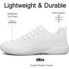 BAXINIER Girls Wide Cheer Shoes Toddler White Cheerleading Shoes Lightweight Youth Competition Training Dance Tennis Sneakers(White 220)