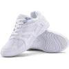 BAXINIER Youth Girls White Cheerleading Dancing Shoes Athletic Training Tennis Walking Breathable Competition Cheer Sneakers(White&grey 101)