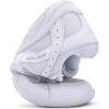 BAXINIER Youth Girls White Cheerleading Dancing Shoes Athletic Training Tennis Walking Breathable Competition Cheer Sneakers(White&grey 101)