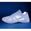 BAXINIER Youth Girls White Cheerleading Dancing Shoes Athletic Training Tennis Walking Breathable Competition Cheer Sneakers(White&grey 101)