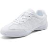 BAXINIER Girls Cheerleading Shoes Women White Cheer Shoes Youth Cheer Competition Sneakers Athletic Training Dance Tennis Shoes(White 2105-women)