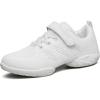 BAXINIER Girls White Cheerleading Dance Shoes Breathable Youth Cheer Competition Sneakers Athletic Training Tennis Shoes(White 937)