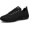 BAXINIER Girls White Cheerleading Shoes Breathable Youth Cheer Competition Sneakers Athletic Training Dance Tennis Walking Shoes(Black 851-women)