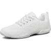 BAXINIER Girls White Cheerleading Shoes Lightweight Youth Cheer Competition Sneakers Kid Training Dance Tennis Shoes(White 217)