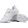 BAXINIER Girls White Cheerleading Shoes Youth Competition Cheer Sneakers Lightweight Athletic Training Dance Tennis Walking Shoes(White 214)
