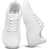 BAXINIER Girls Wide Cheer Shoes Toddler White Cheerleading Shoes Lightweight Youth Competition Training Dance Tennis Sneakers(White 220)